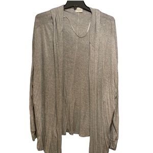 H.I.P Lightweight Grey Long Sleeve Hoodie Open Cardigan Size Large